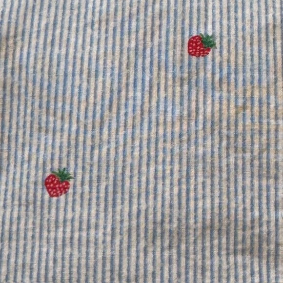 H&M Blue Pinstripe Strawberry Dress sz 7/8 - Picture 8 of 8